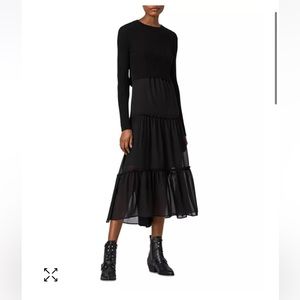 ALLSAINTS Tilly 2-in-1 Midi Dress